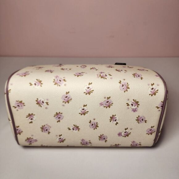 NWT COACH CAL58 ROWAN SATCHEL BAG WITH FLORAL PRINT Purple - Picture 5 of 8